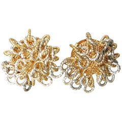 Vintage French Mixed-Metal Earrings