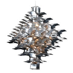 Vintage French Modern "Cassiope" Chandelier by Max Sauze