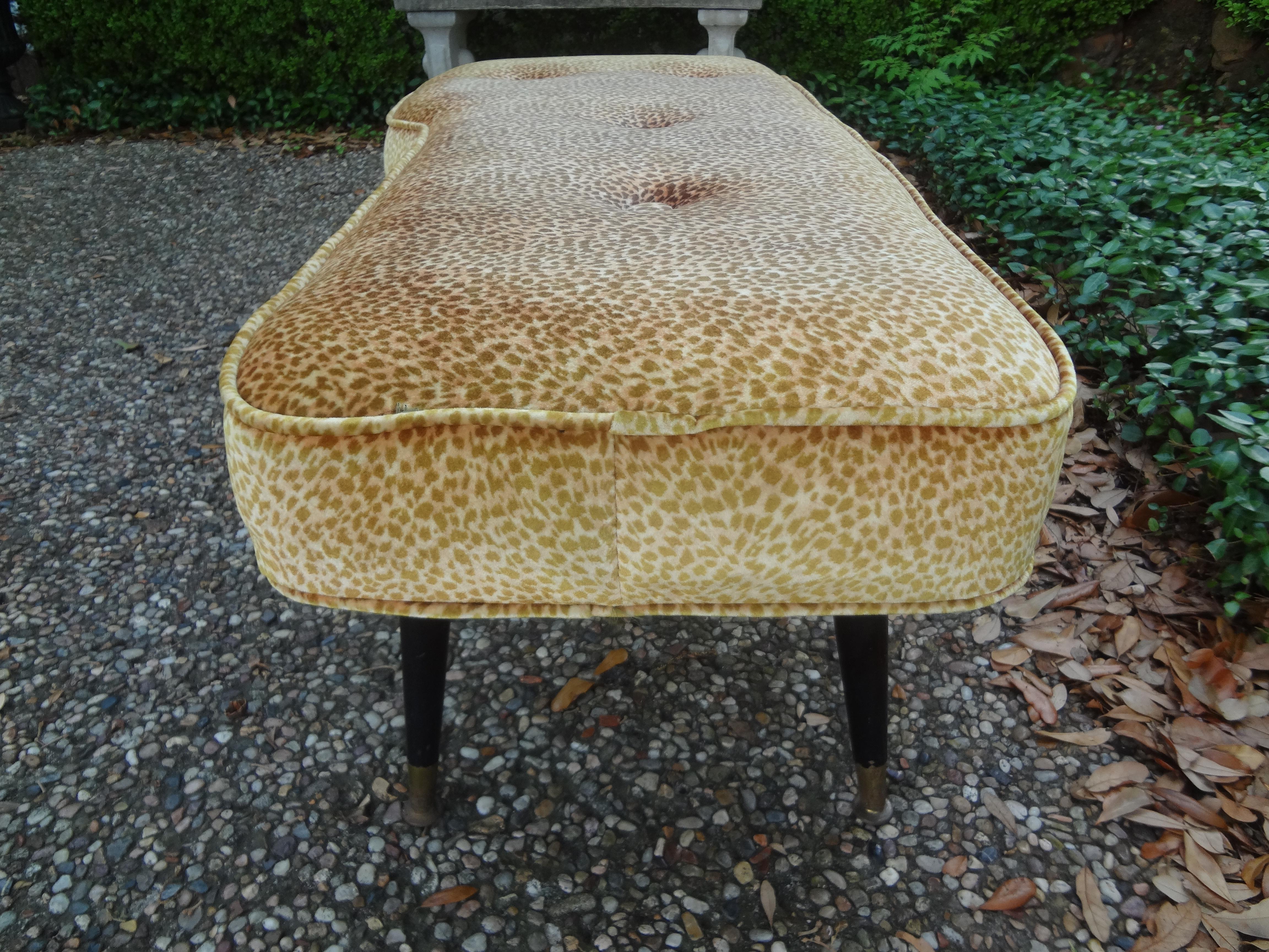 Mid-Century Modern French Modern Curved Bench After André Arbus For Sale