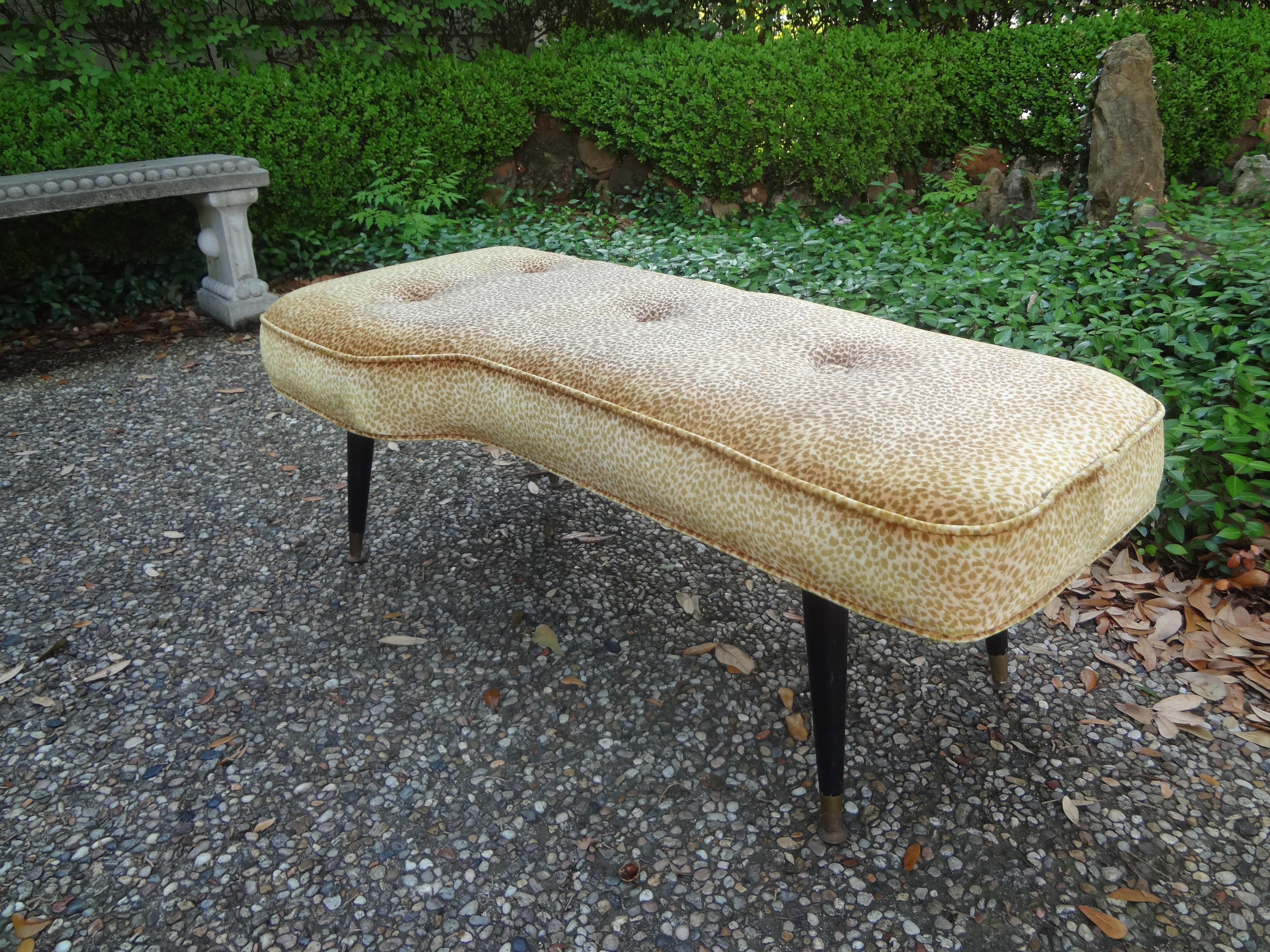 French Modern Curved Bench After André Arbus In Good Condition For Sale In Houston, TX