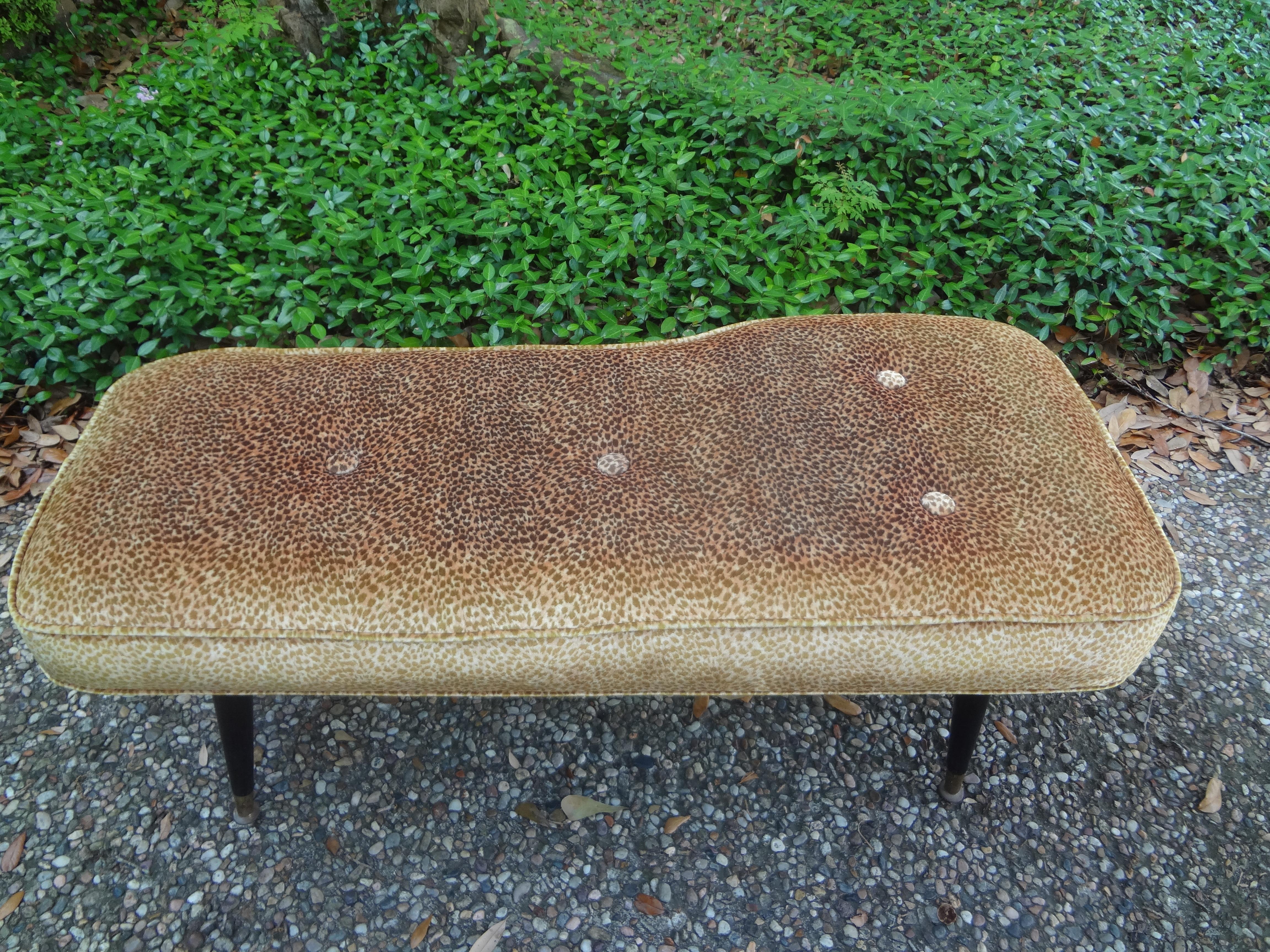 Wood French Modern Curved Bench After André Arbus For Sale