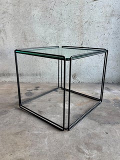 Vintage Französisch Modern Eisen & Glas "Isocele" Beistelltisch von Max Sauze, 1960er Jahre