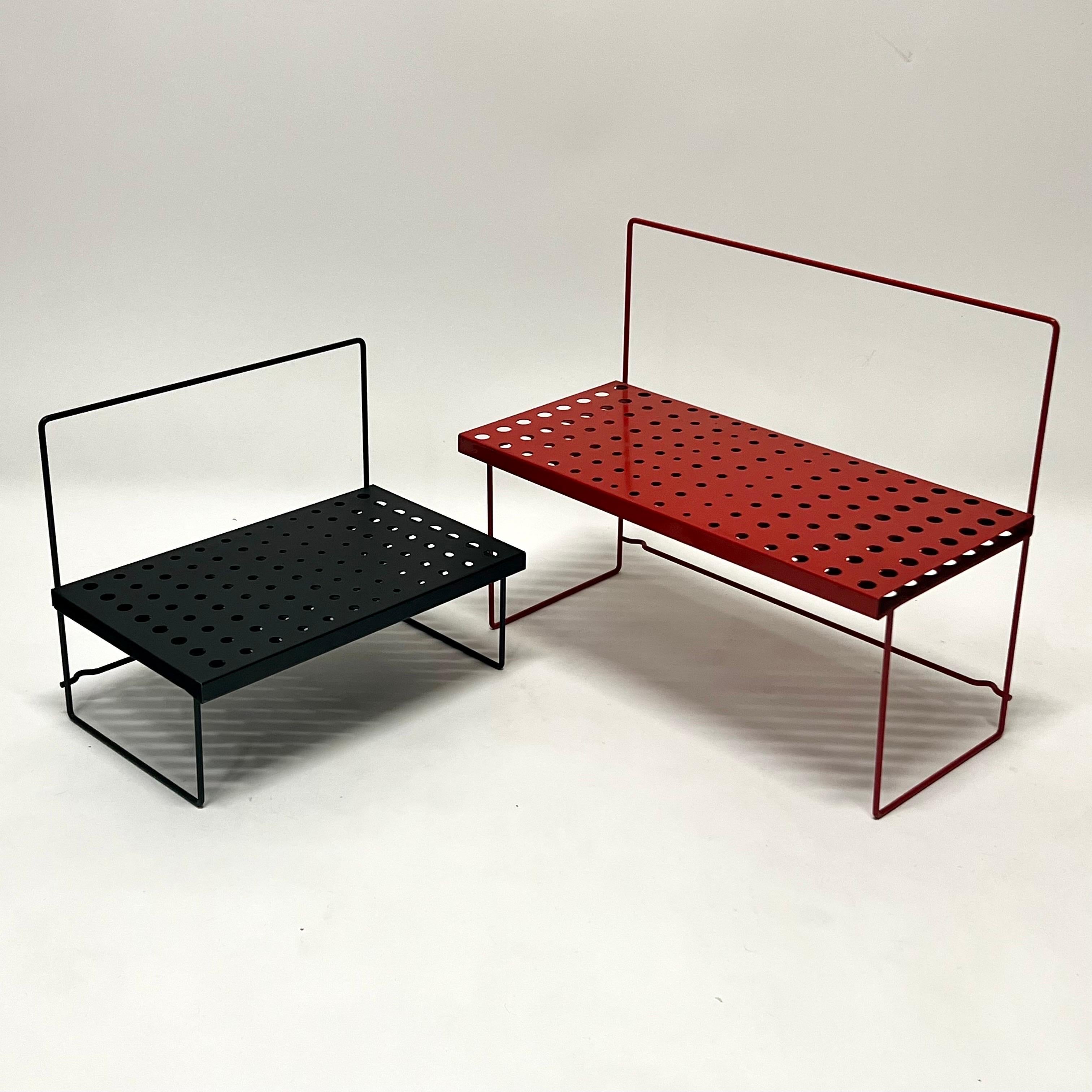 Mid-Century Modern Vintage French Modern Perforated Metal Plant Stands, c1960s For Sale