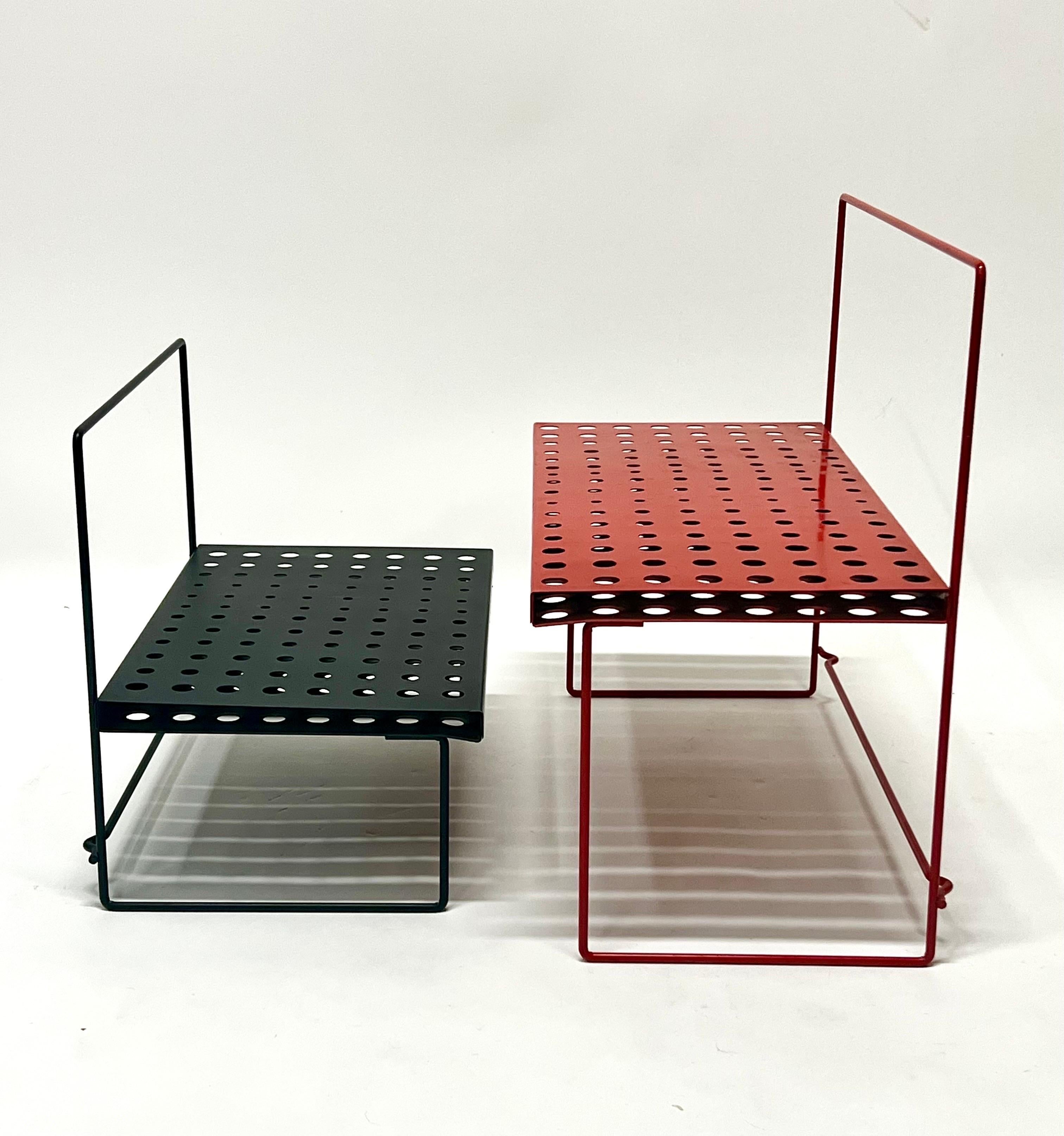 Mid-20th Century Vintage French Modern Perforated Metal Plant Stands, c1960s For Sale