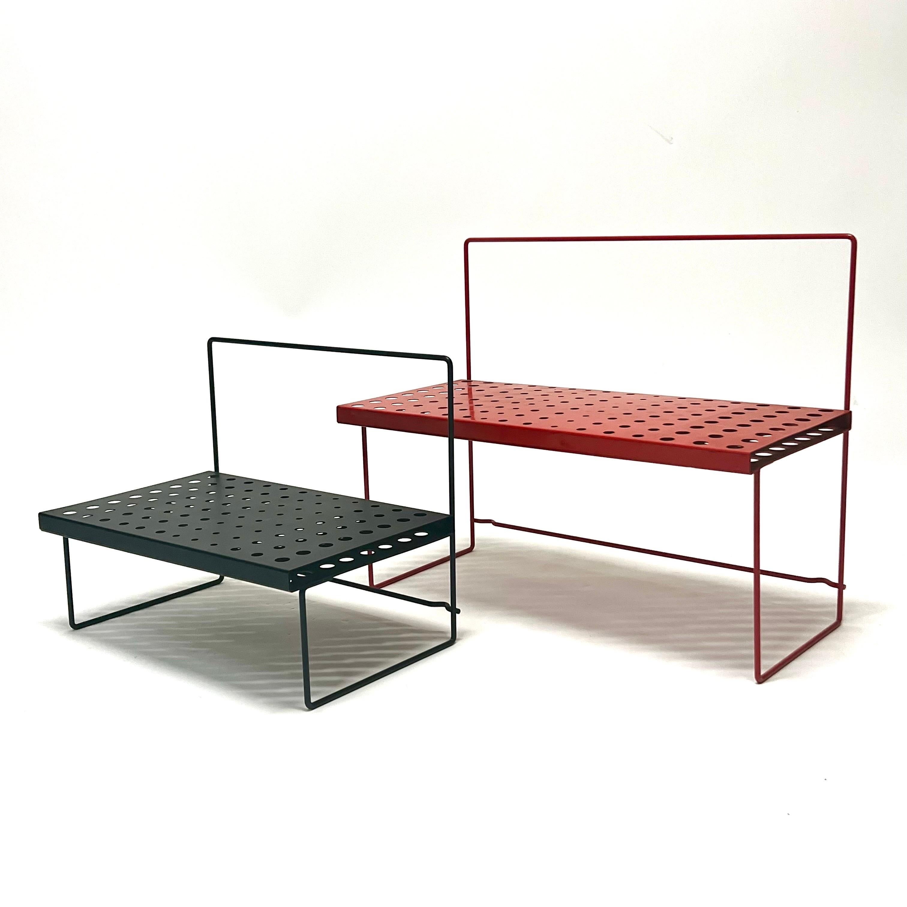 Vintage French Modern Perforated Metal Plant Stands, c1960s 4