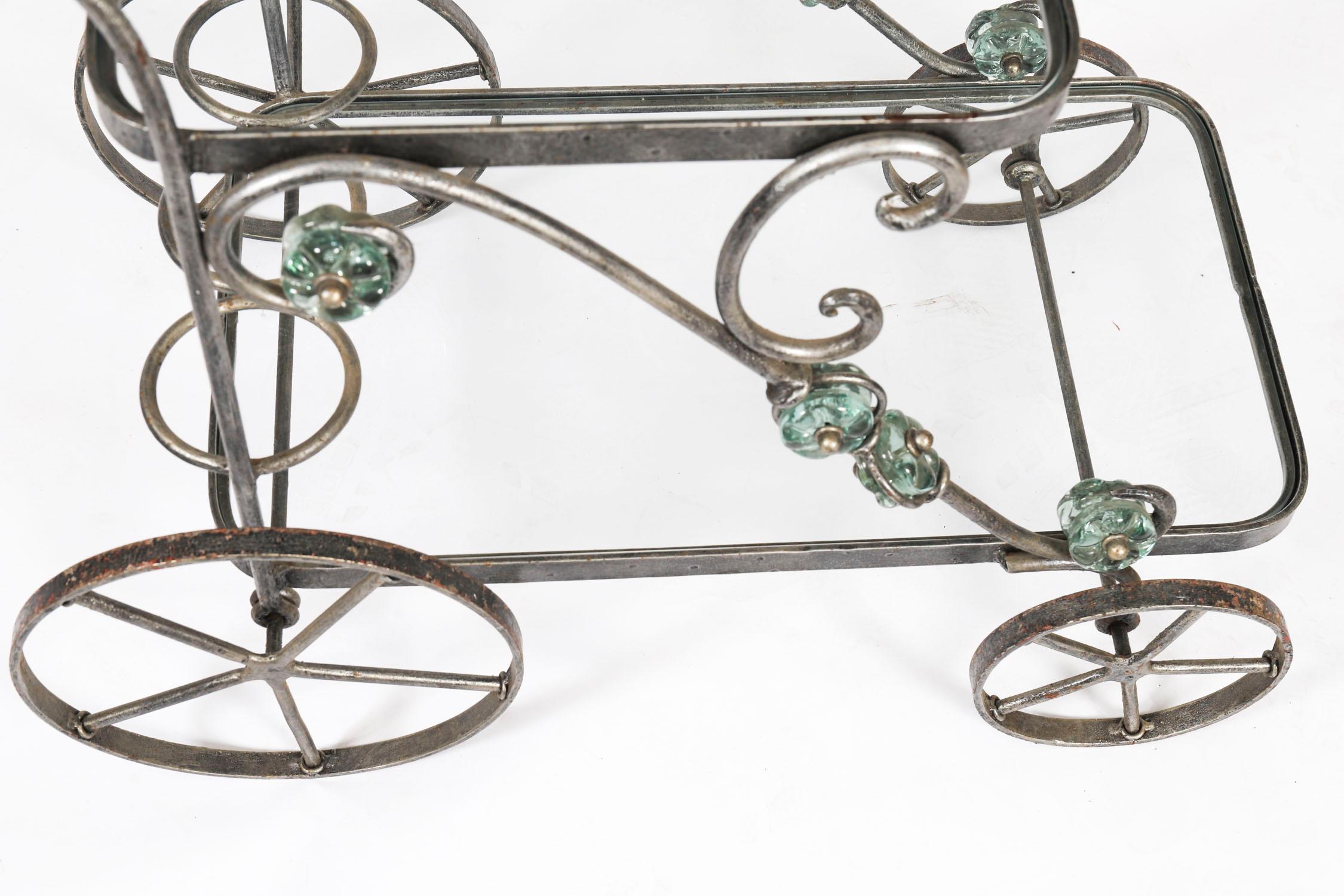 Vintage Französisch Modernist vergoldet Getränke servieren Trolley Mitte des 20. im Angebot 3