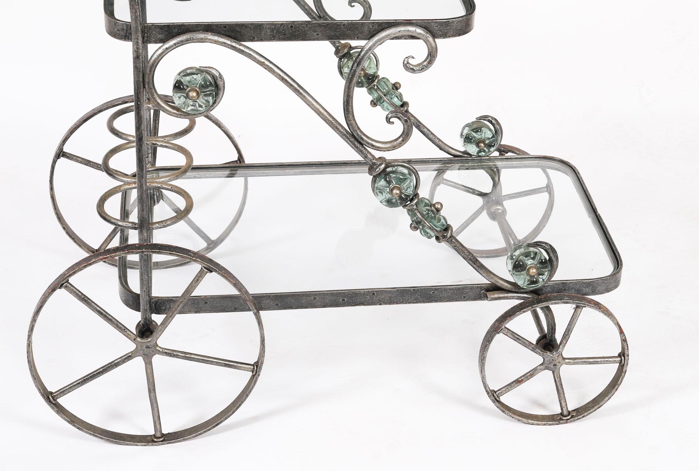 Vintage Französisch Modernist vergoldet Getränke servieren Trolley Mitte des 20. im Angebot 5