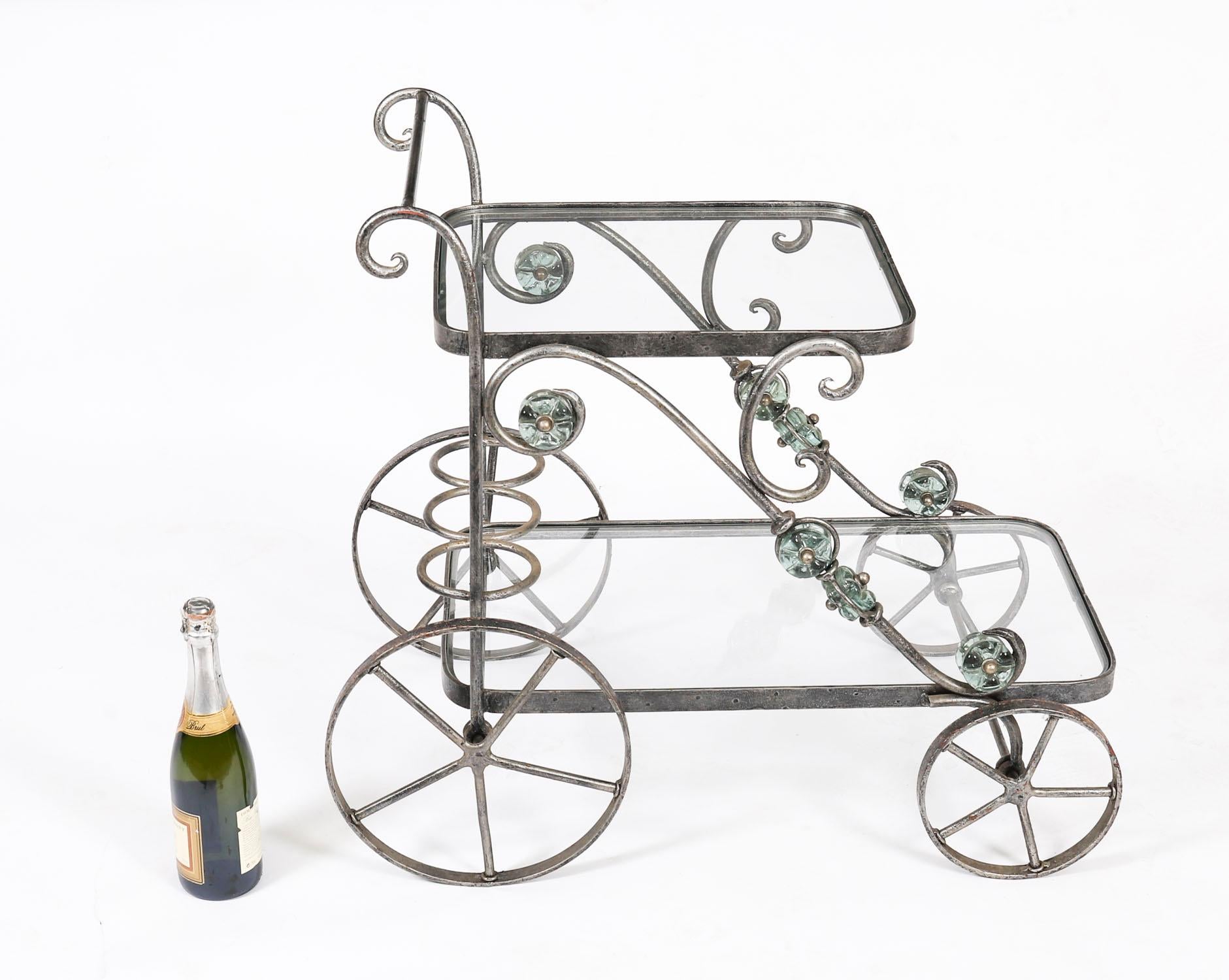 Vintage Französisch Modernist vergoldet Getränke servieren Trolley Mitte des 20. im Angebot 6