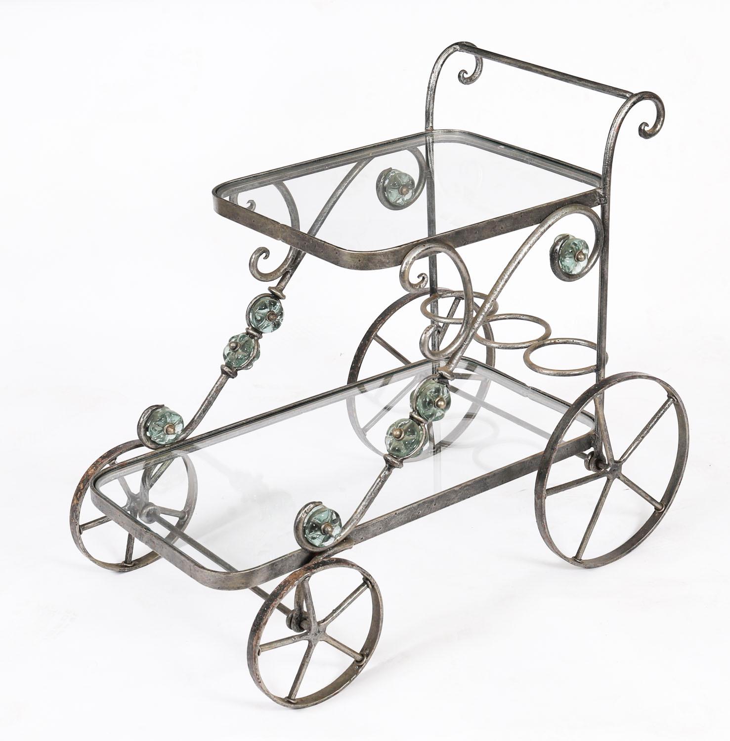 Vintage Französisch Modernist vergoldet Getränke servieren Trolley Mitte des 20. im Angebot 7