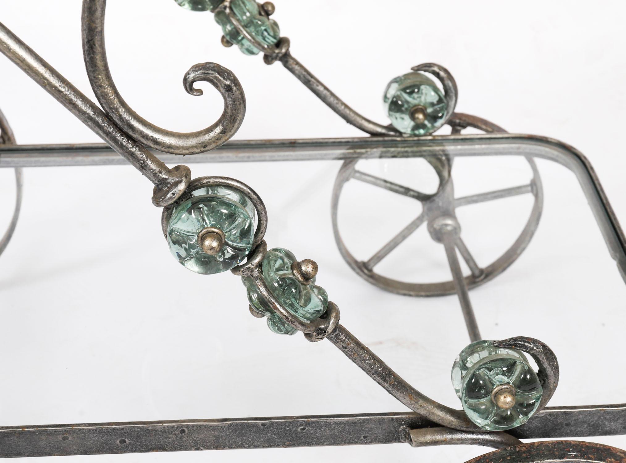 Vintage Französisch Modernist vergoldet Getränke servieren Trolley Mitte des 20. im Angebot 1