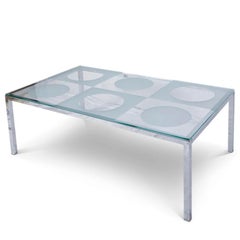 Vintage French Modernist Glass Coffee Table