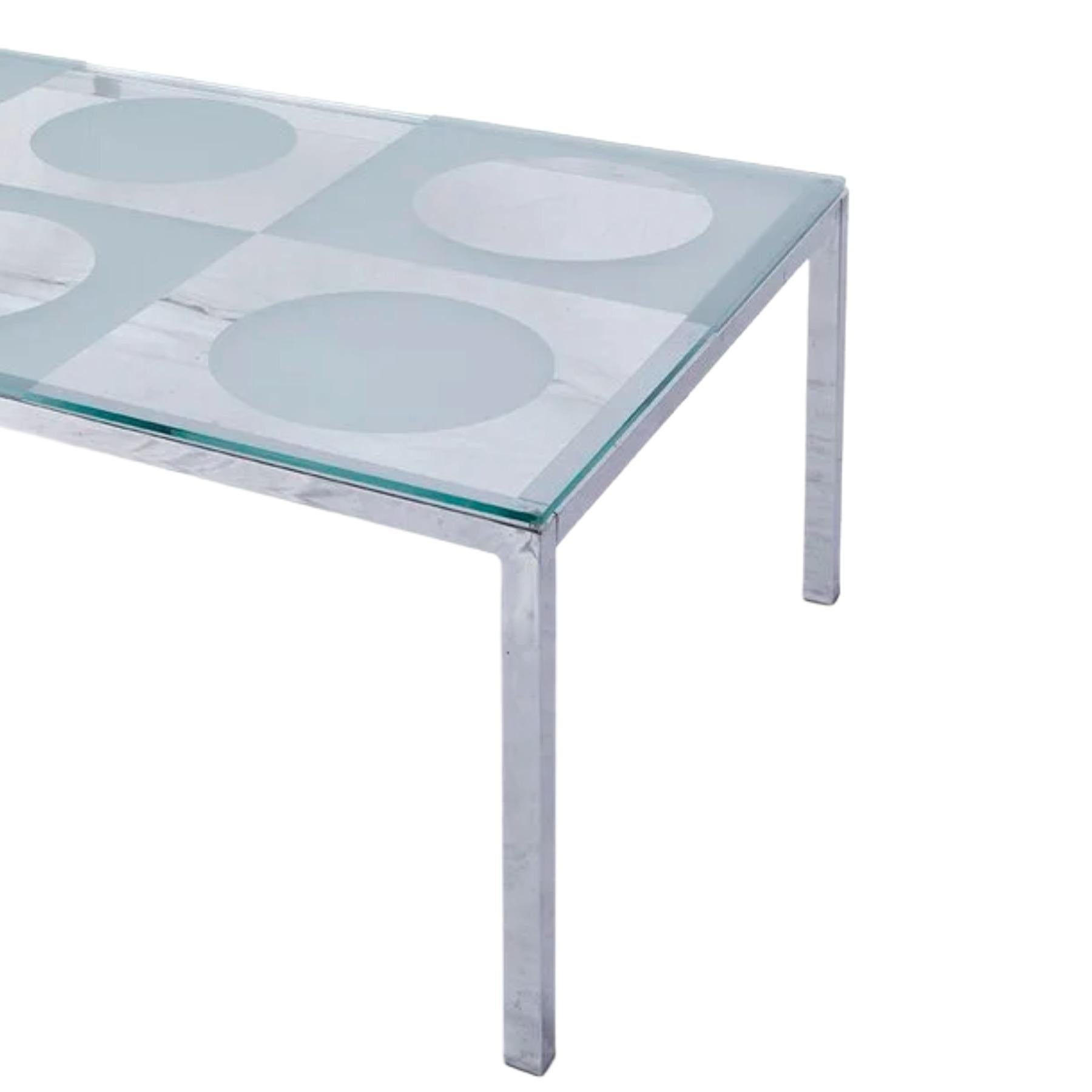 Vintage French Modernist Glass Coffee Table In Good Condition For Sale In Pittsburgh, PA