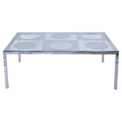 Vintage French Modernist Glass Coffee Table