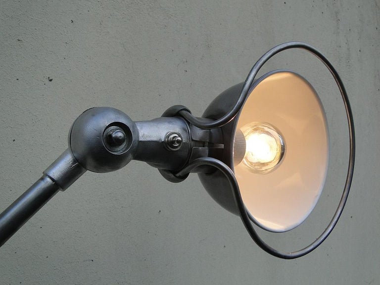 Vintage French Modernist Industrial Jielde 5 Arms Brushed floor Lamp 1950 For Sale 3