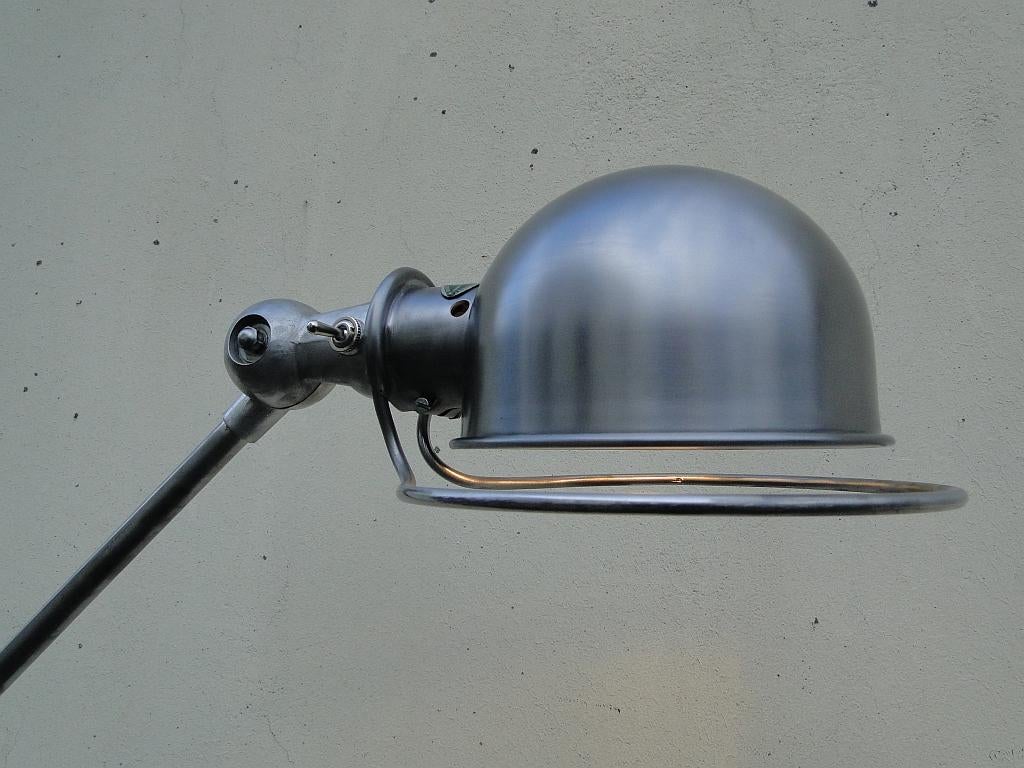 Jean Louis Domecq JIelde Vintage French Industrial 5 Arms Brushed floor Lamp 3