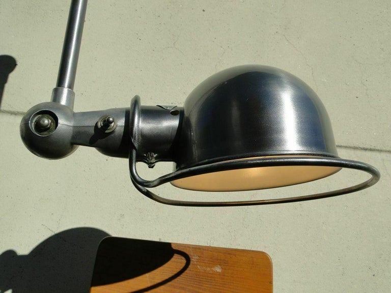 Vintage French Modernist Industrial Jielde 6 Arms Brushed floor Lamp 1950 For Sale 1