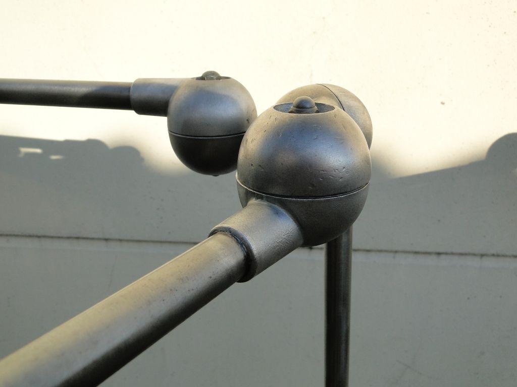 Brushed Jean Louis Domecq Jielde French Modernist Industrial 6 Arms Double  Reading Lamp For Sale