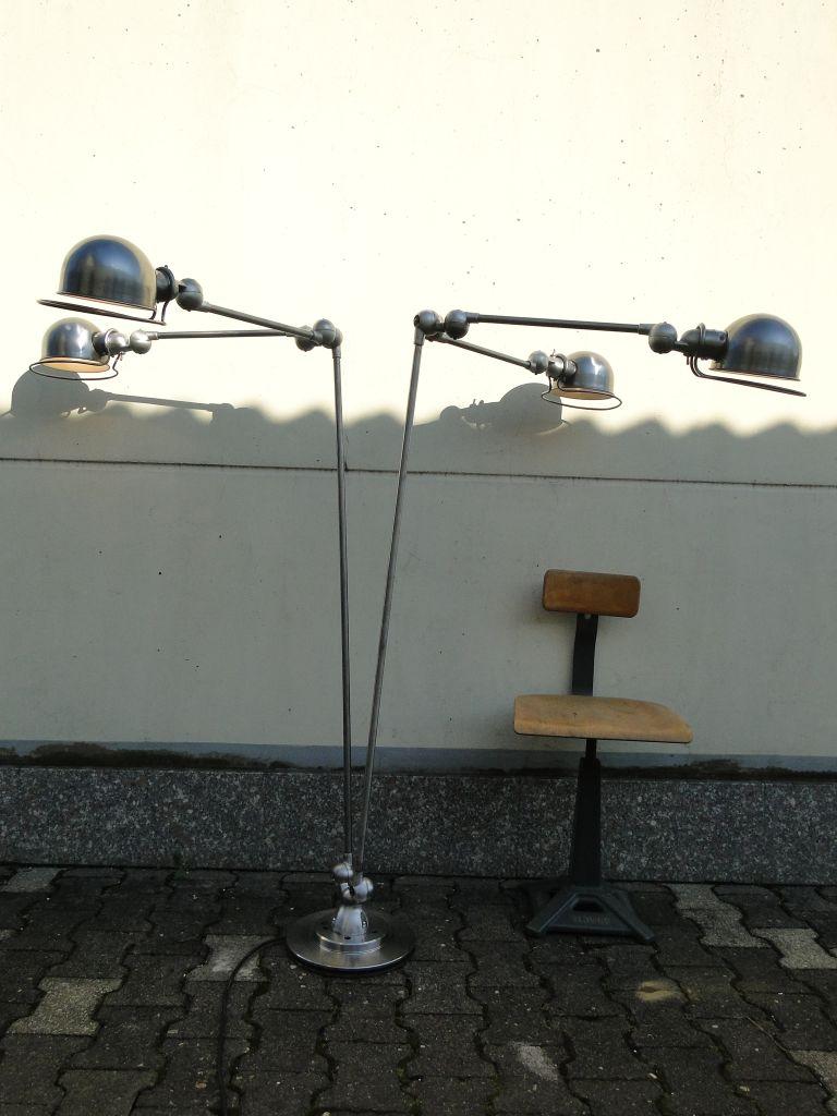 Vintage French Modernist Industrial Jielde 6 Arms Double Brushed Reading Lamp For Sale 2