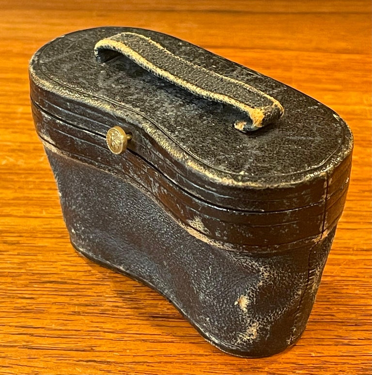 Vintage French MotherofPearl and Brass Opera Glasses with Case by