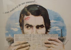 Vintage French Movie Poster "Baisers volés" Stolen Kisses by François Truffaut