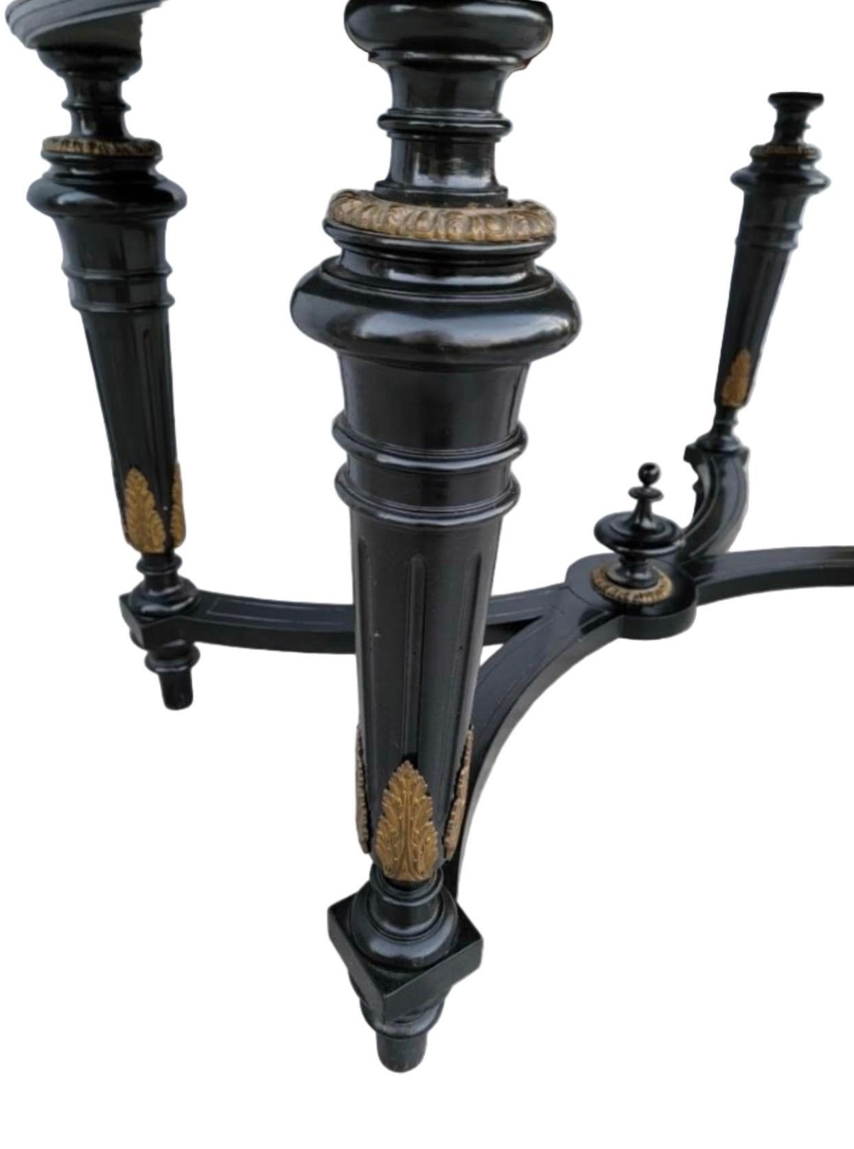 Vintage French Napoleon III Style Ebonized Lacquered Bonheur Du Jour Desk For Sale 1