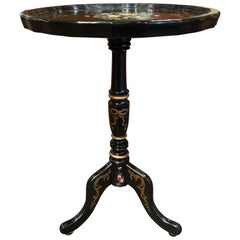 Vintage French Napoleon III Style Painted Pedestal Side Table