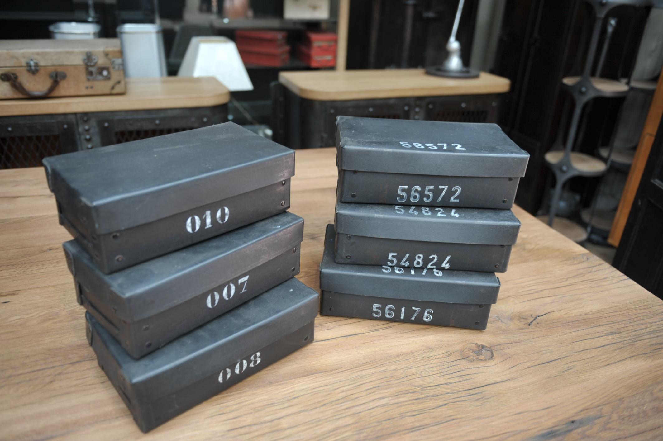 Vintage French National Bank Black Gold Bar Boxes, circa 1940 For Sale 6