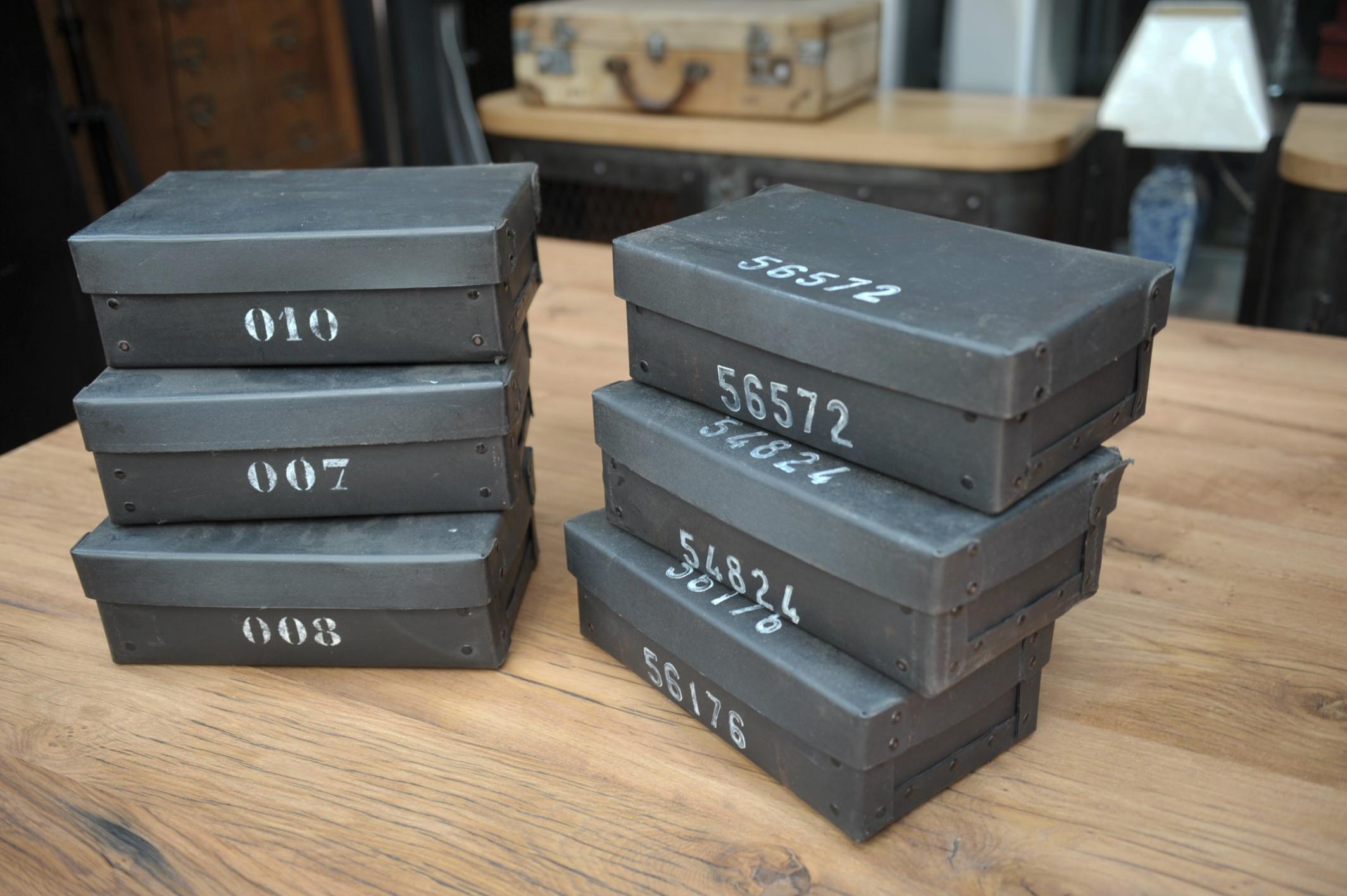 Vintage French National Bank Black Gold Bar Boxes, circa 1940 For Sale 8