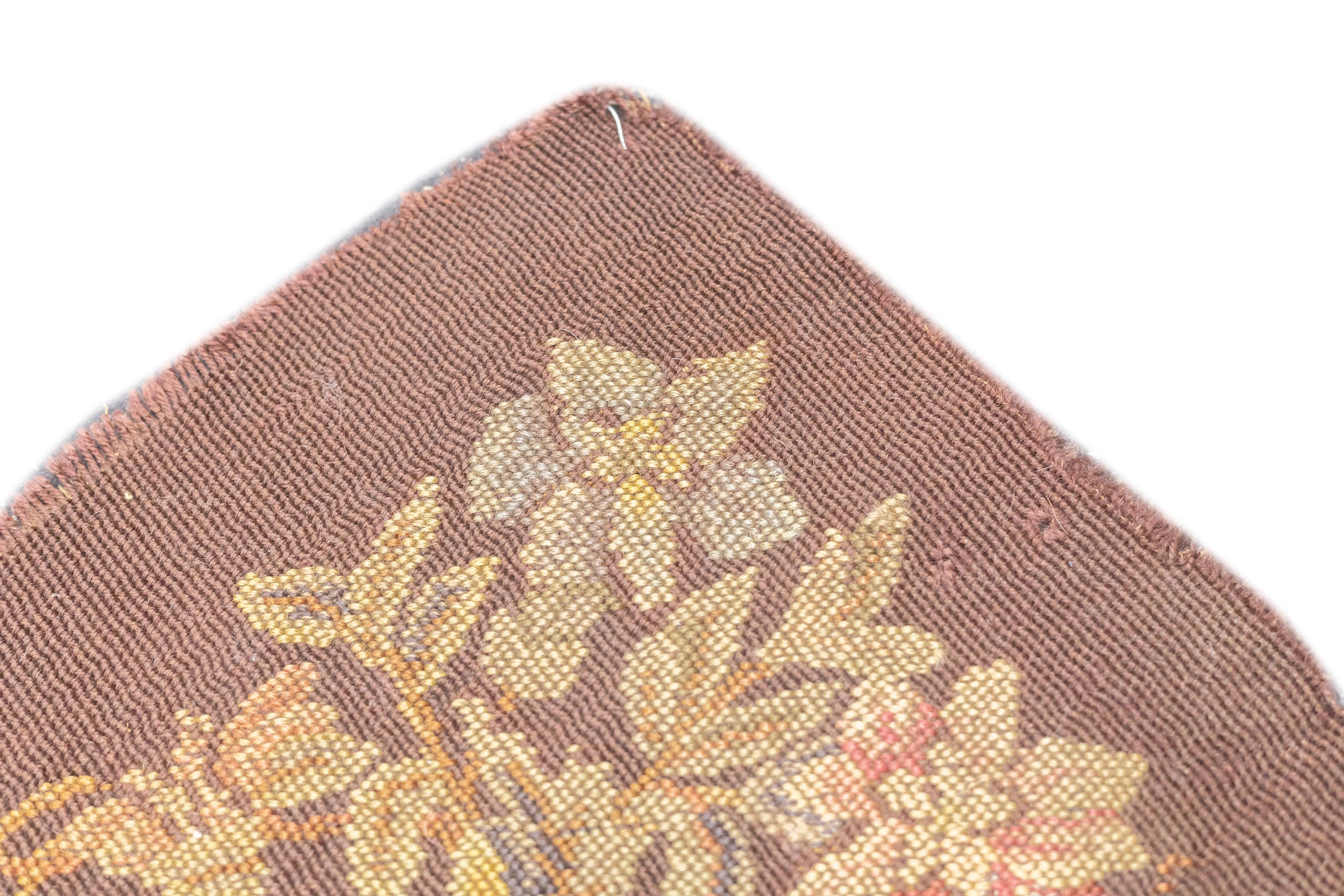 20th Century Vintage French Needle Point Rug 1'1'' x 1'2'' For Sale