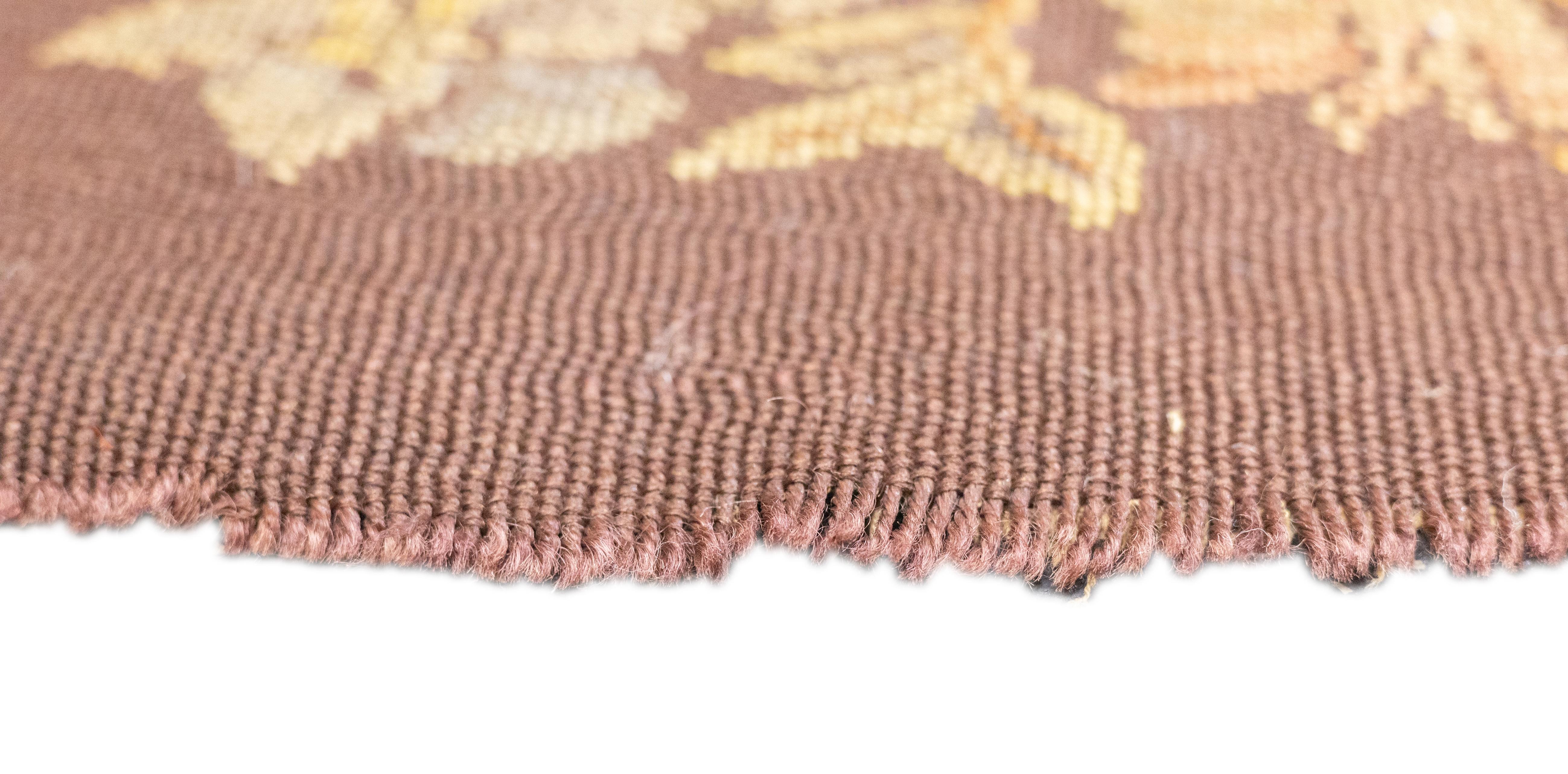 Vintage French Needle Point Rug 1'1'' x 1'2'' For Sale 2