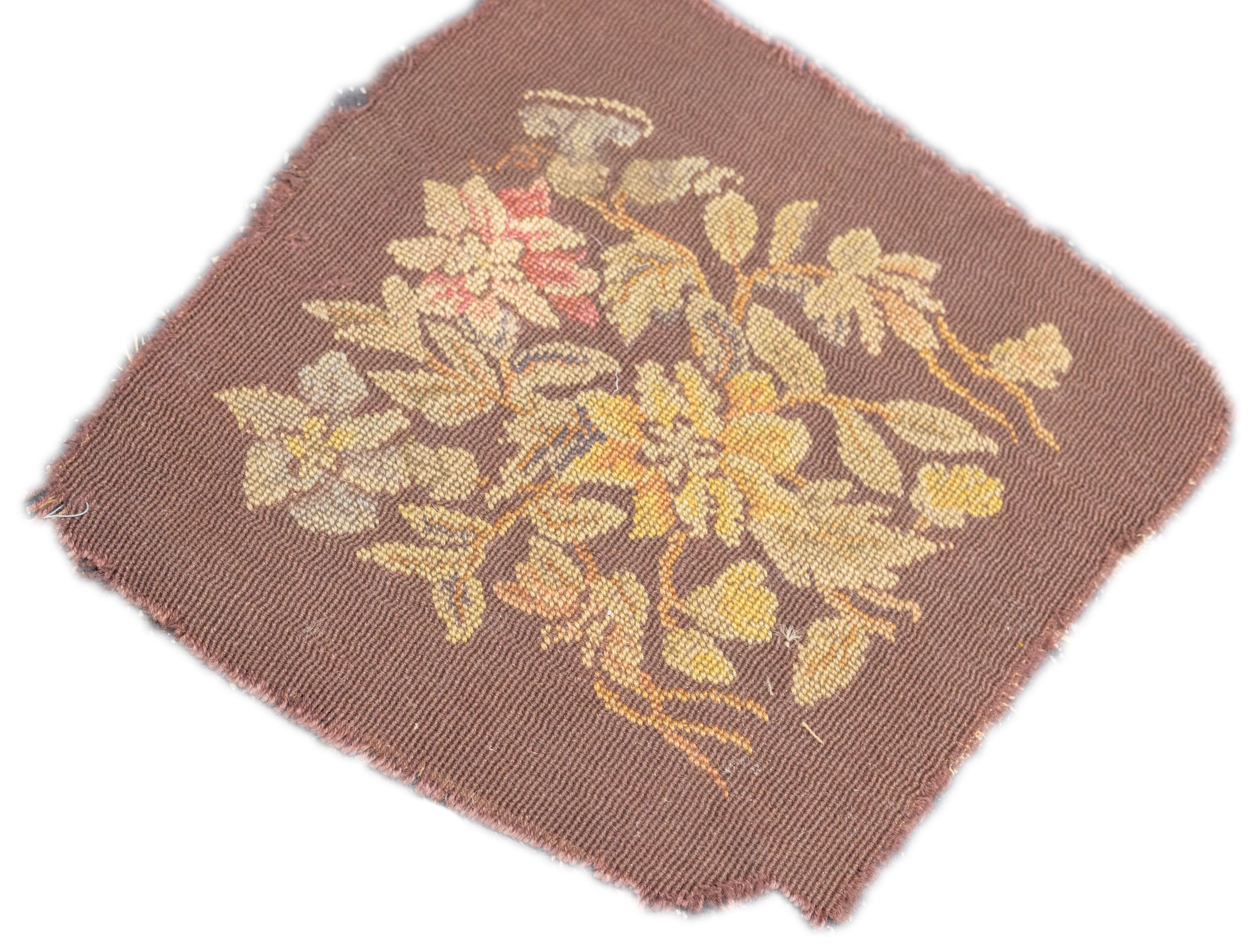Vintage French Needle Point Rug 1'1'' x 1'2'' For Sale 3