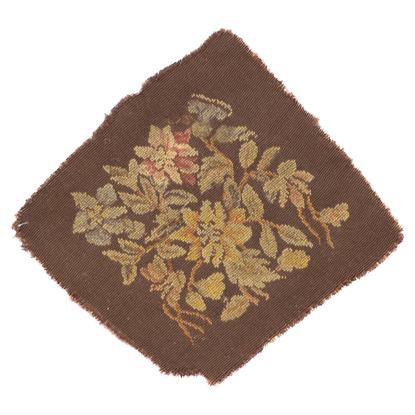Vintage French Needle Point Rug 1'1'' x 1'2'' For Sale