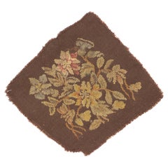 Vintage French Needle Point Rug 1'1'' x 1'2''