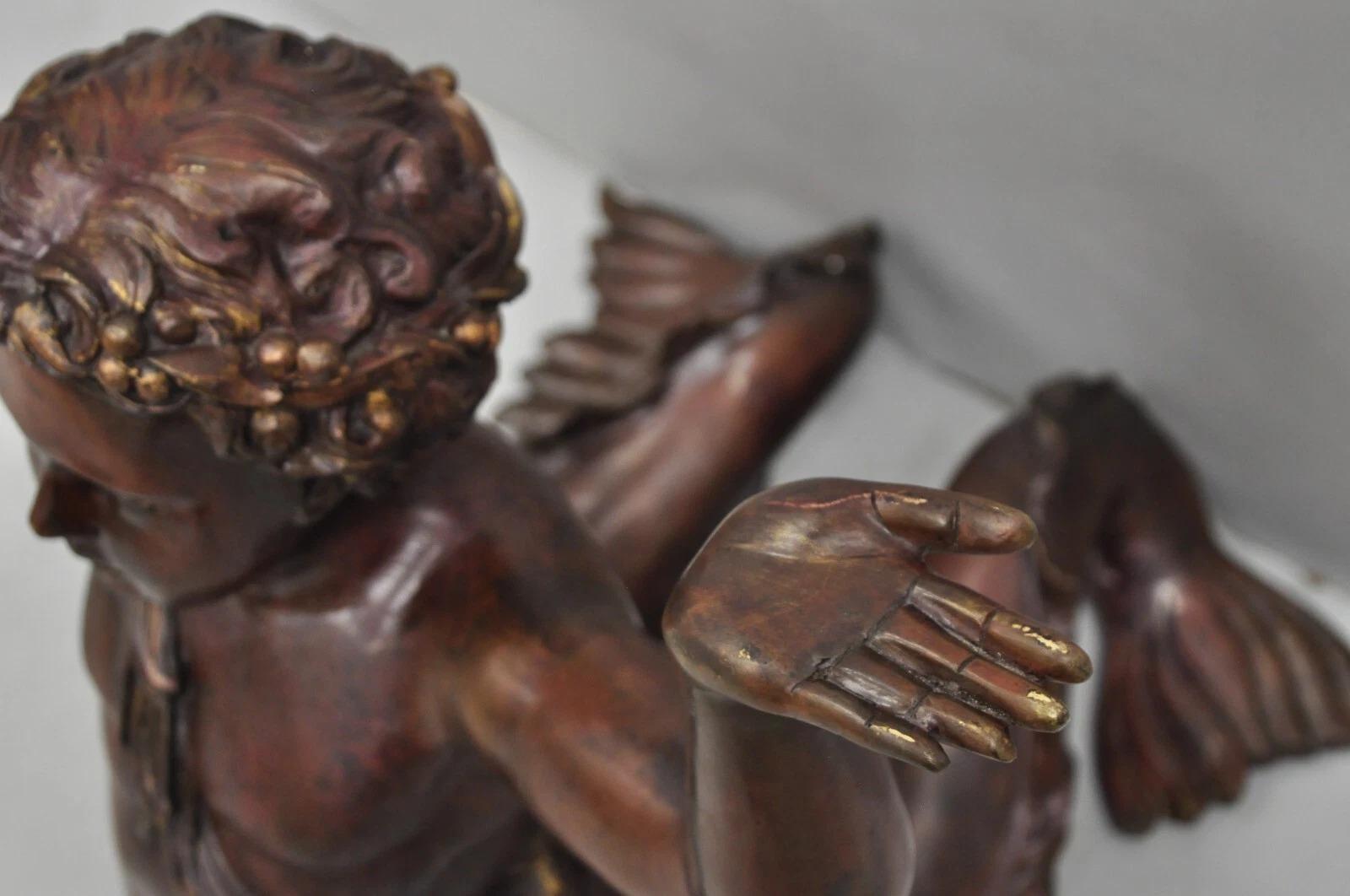 Vintage French Neoclassical Figural Bronze Merman Mermaid Glass Top Coffee Table For Sale 3