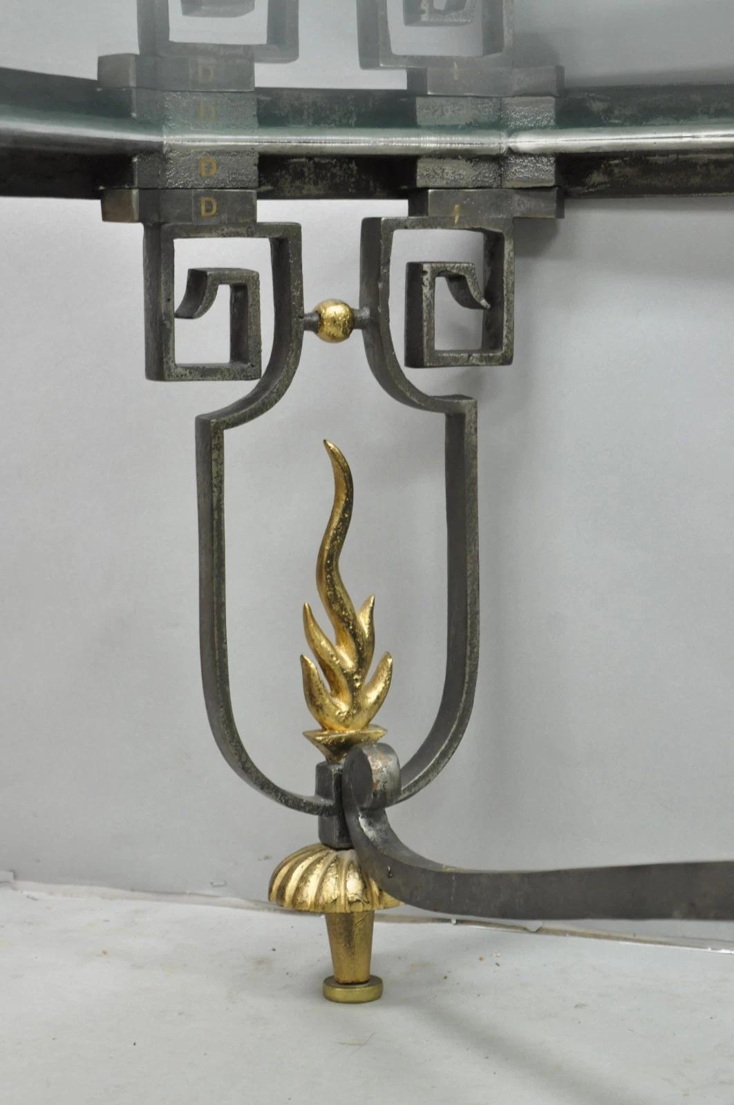 Vintage Französisch neoklassischen großen Schmiedeeisen & Glas 