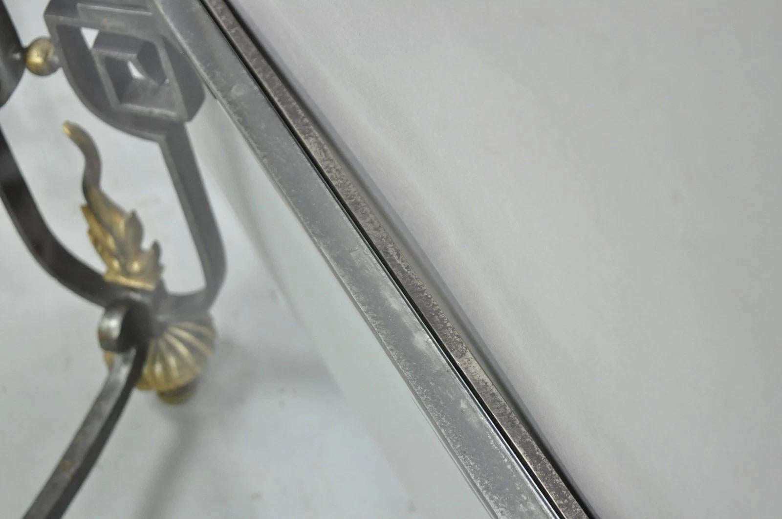 Vintage Französisch neoklassischen großen Schmiedeeisen & Glas 