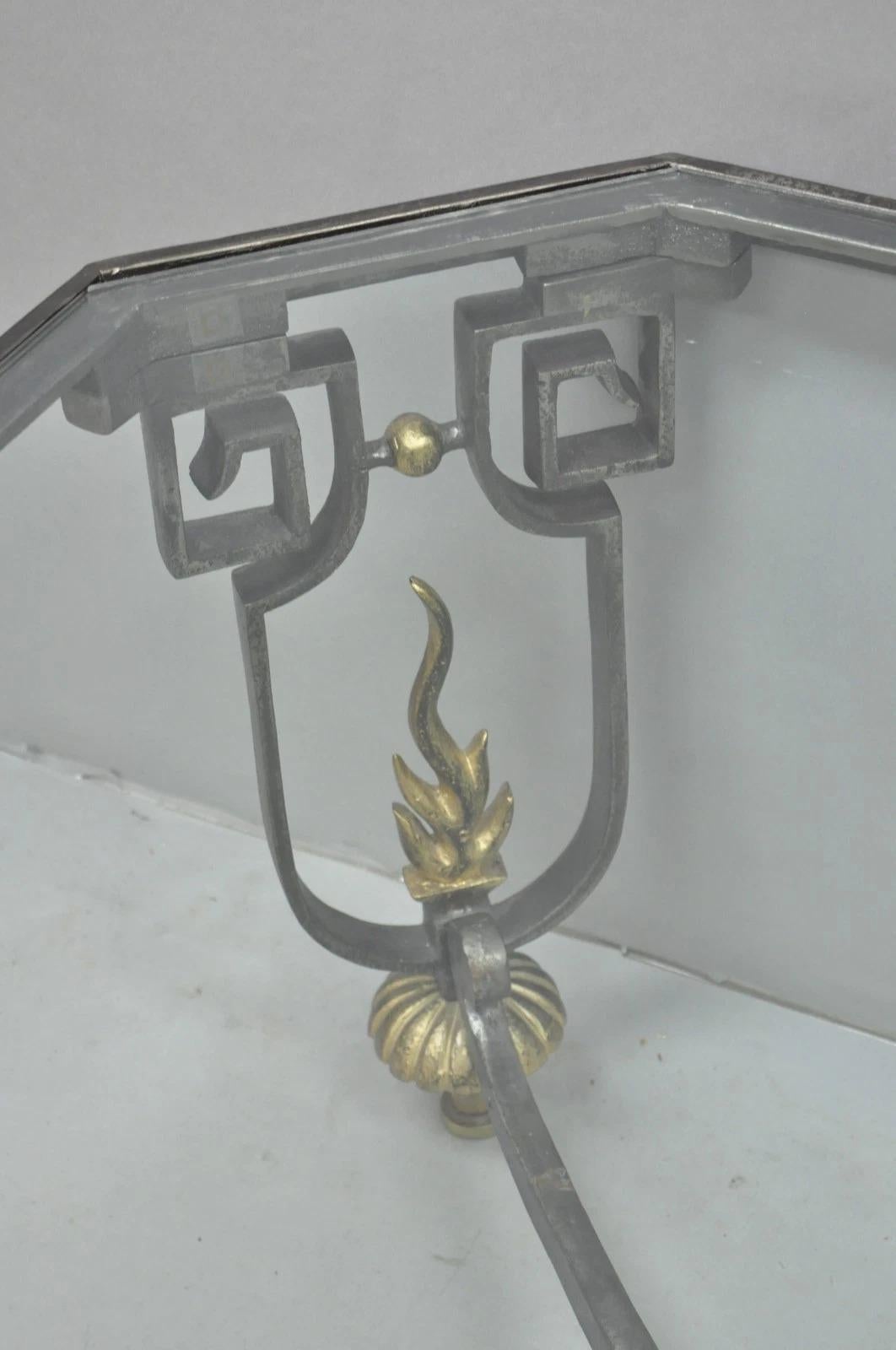 Vintage Französisch neoklassischen großen Schmiedeeisen & Glas 