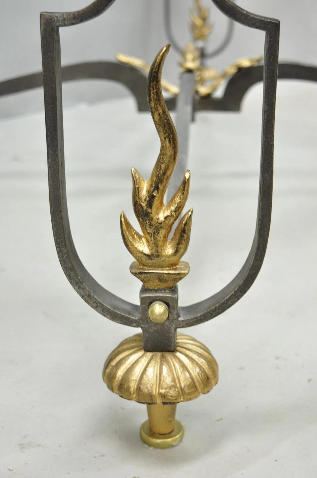 Vintage Französisch neoklassischen großen Schmiedeeisen & Glas 