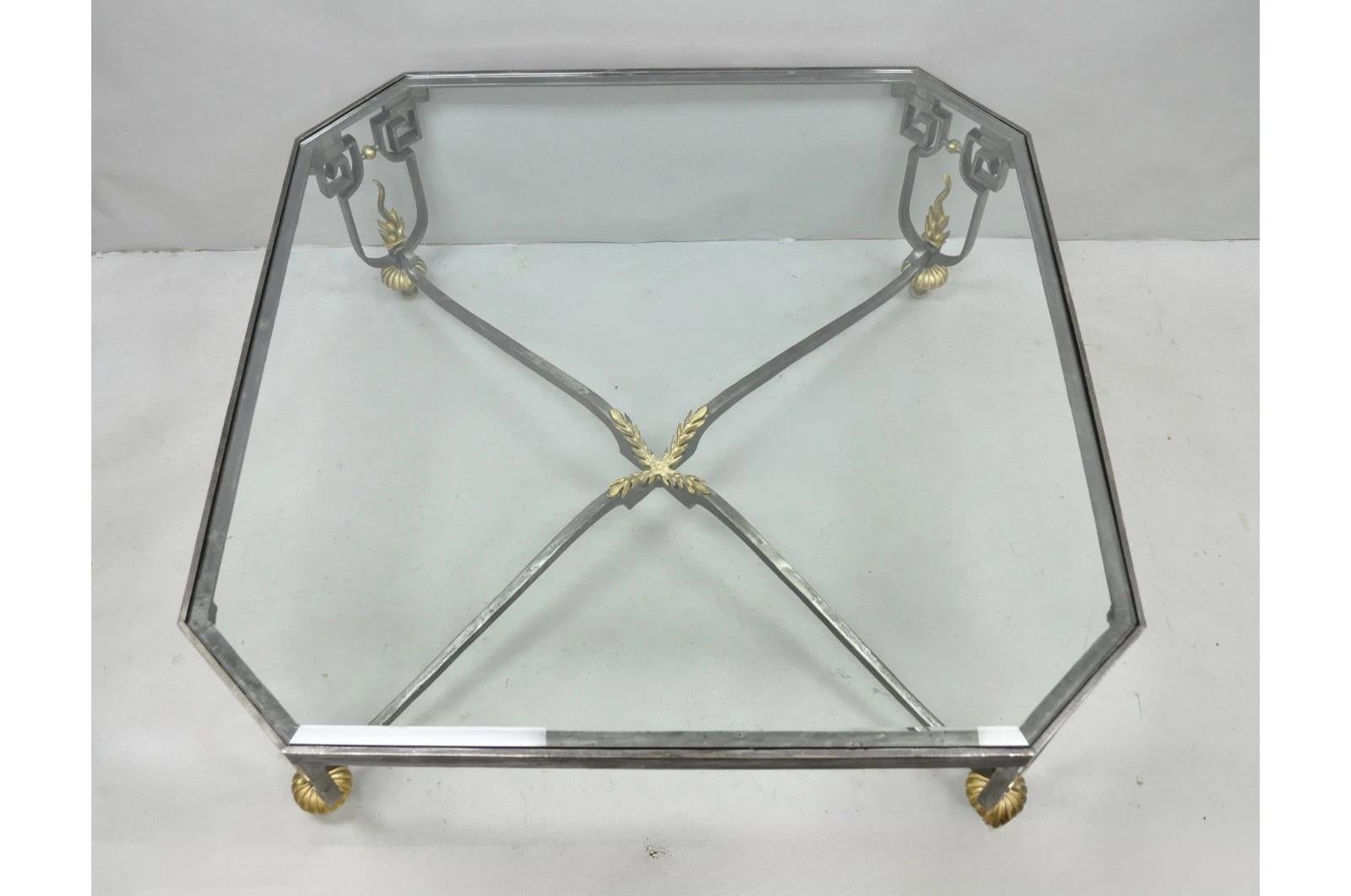 Vintage Französisch neoklassischen großen Schmiedeeisen & Glas 