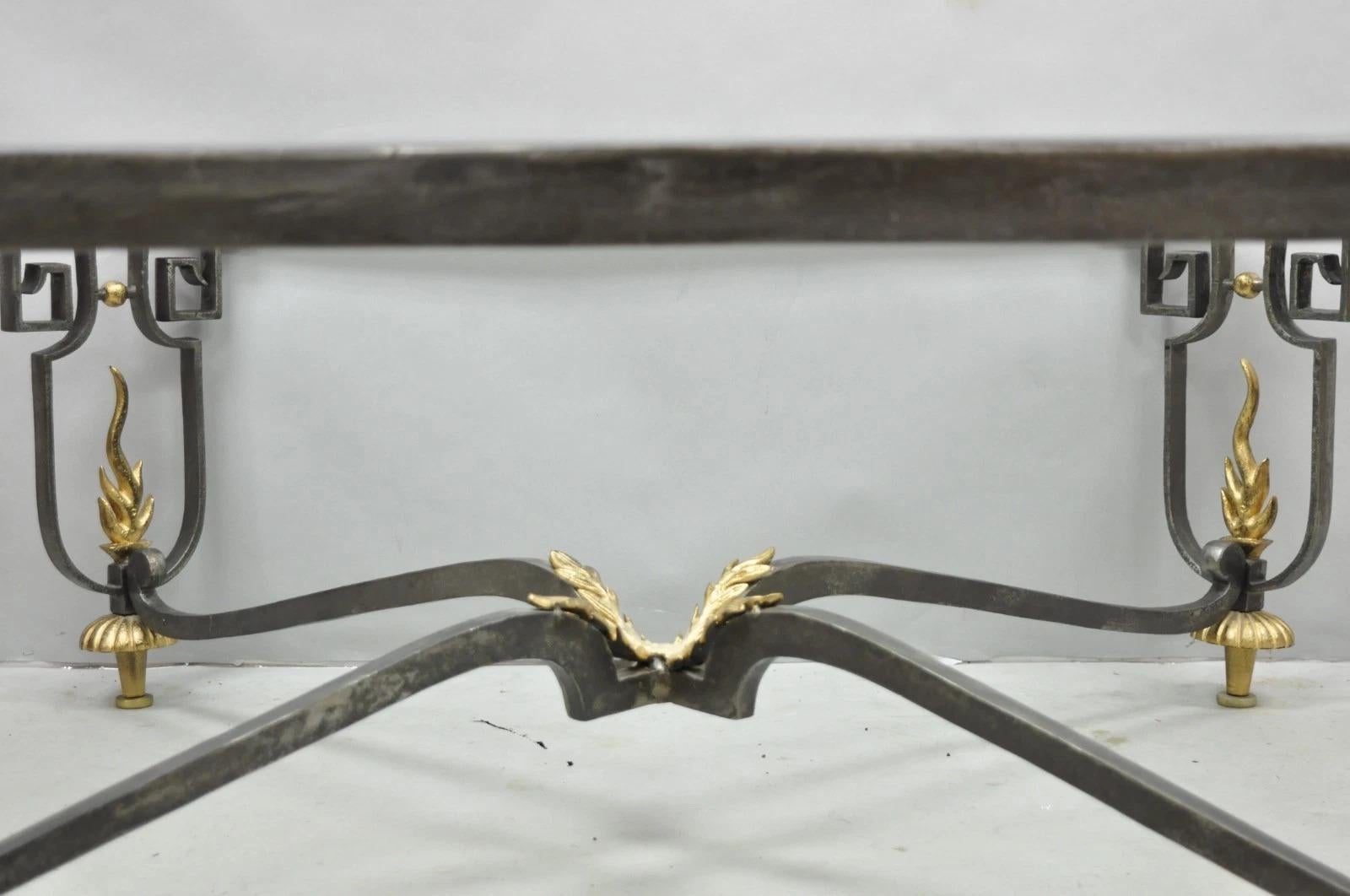 Vintage Französisch neoklassischen großen Schmiedeeisen & Glas 