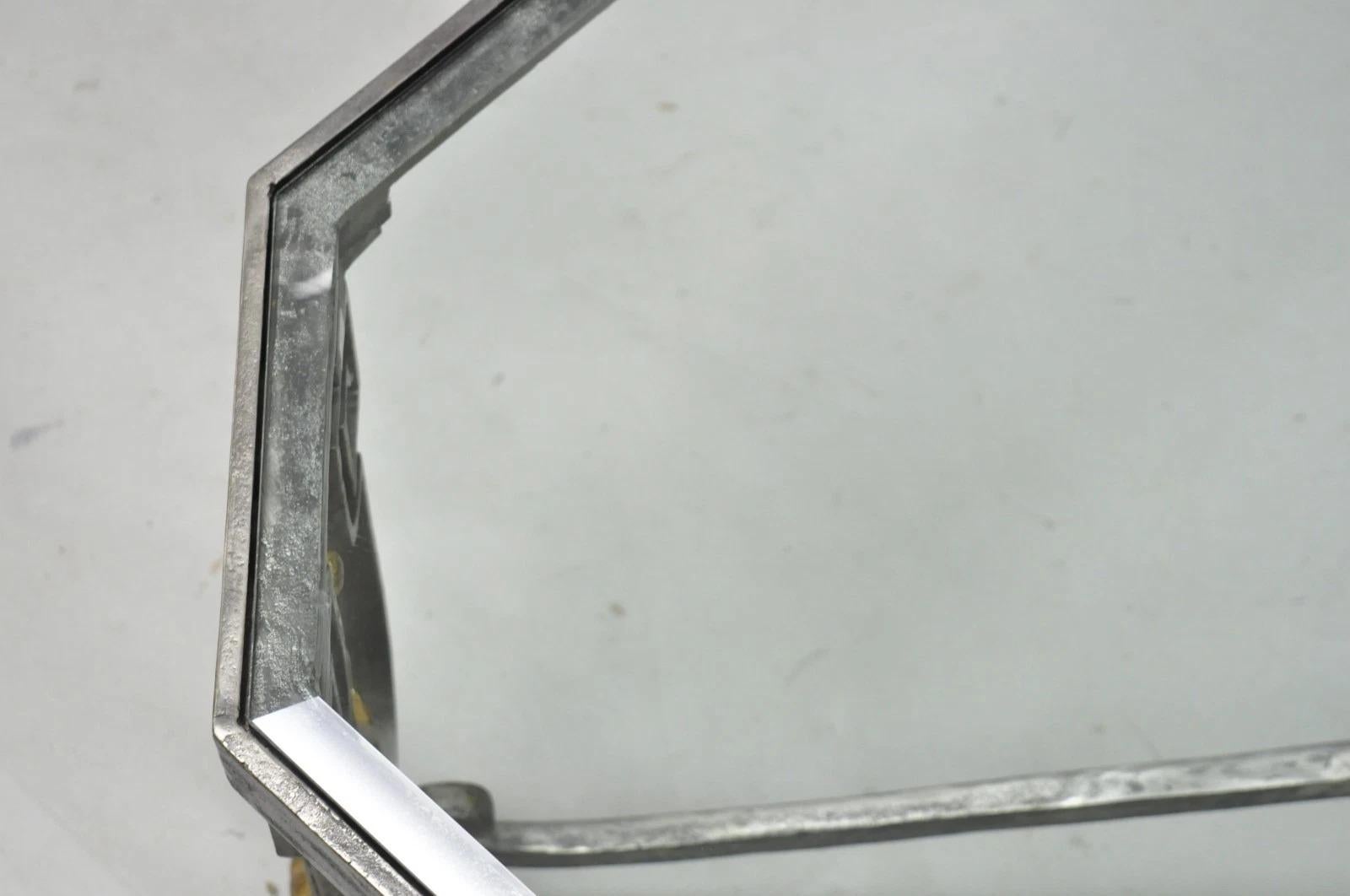 Vintage Französisch neoklassischen großen Schmiedeeisen & Glas 