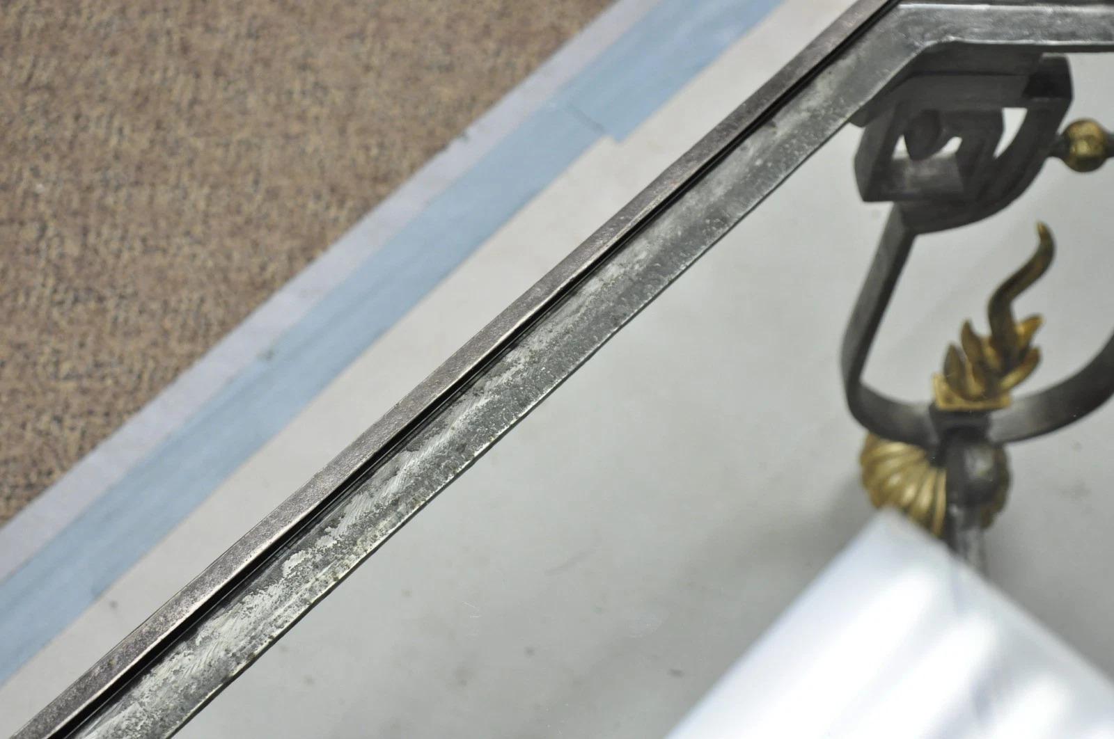 Vintage Französisch neoklassischen großen Schmiedeeisen & Glas 