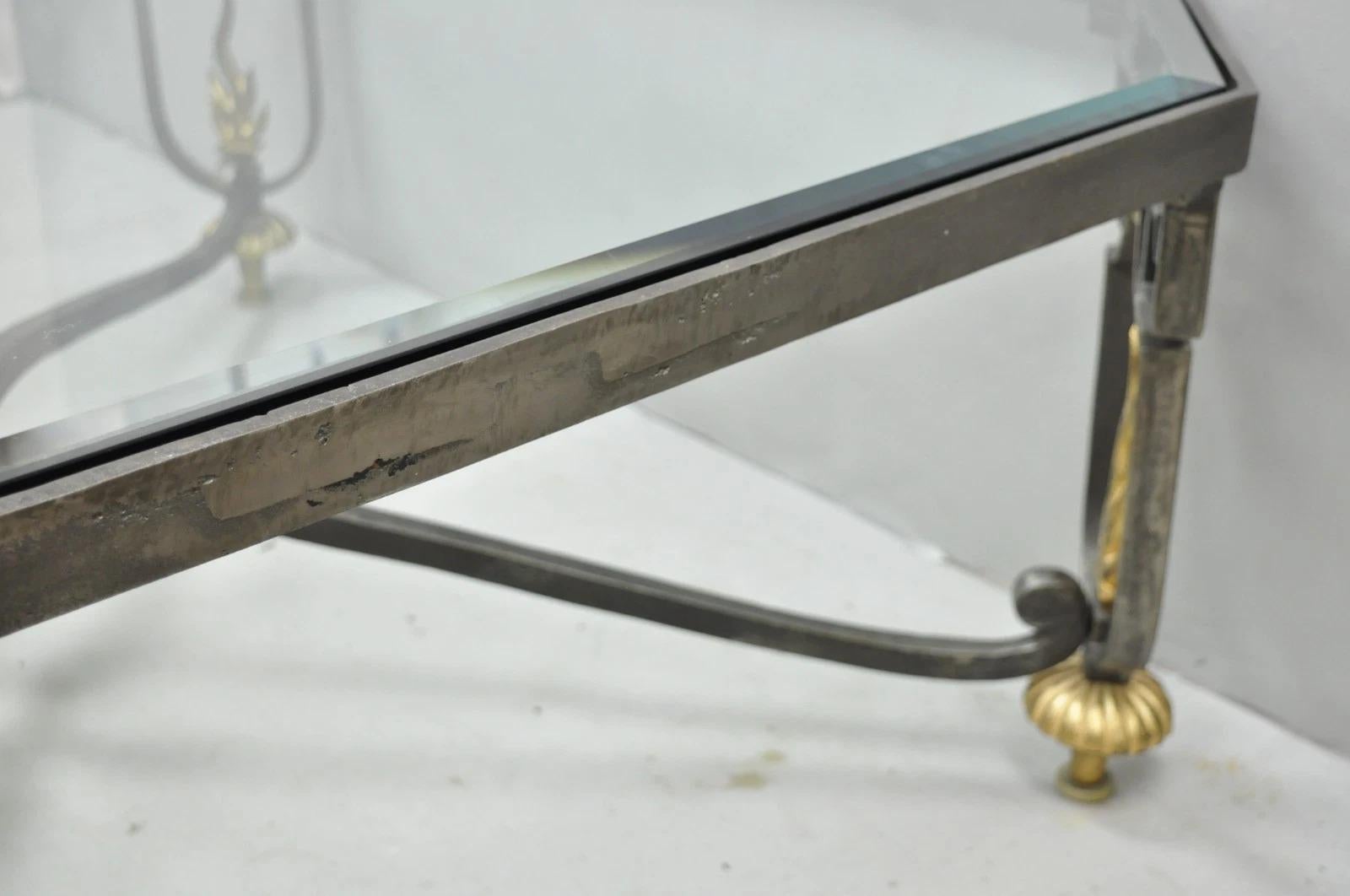 Vintage Französisch neoklassischen großen Schmiedeeisen & Glas 