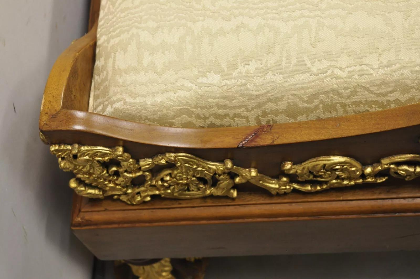 Vintage French Neoclassical Style Swan & Rams Recamier Daybed Chaise Lounge Sofa For Sale 5