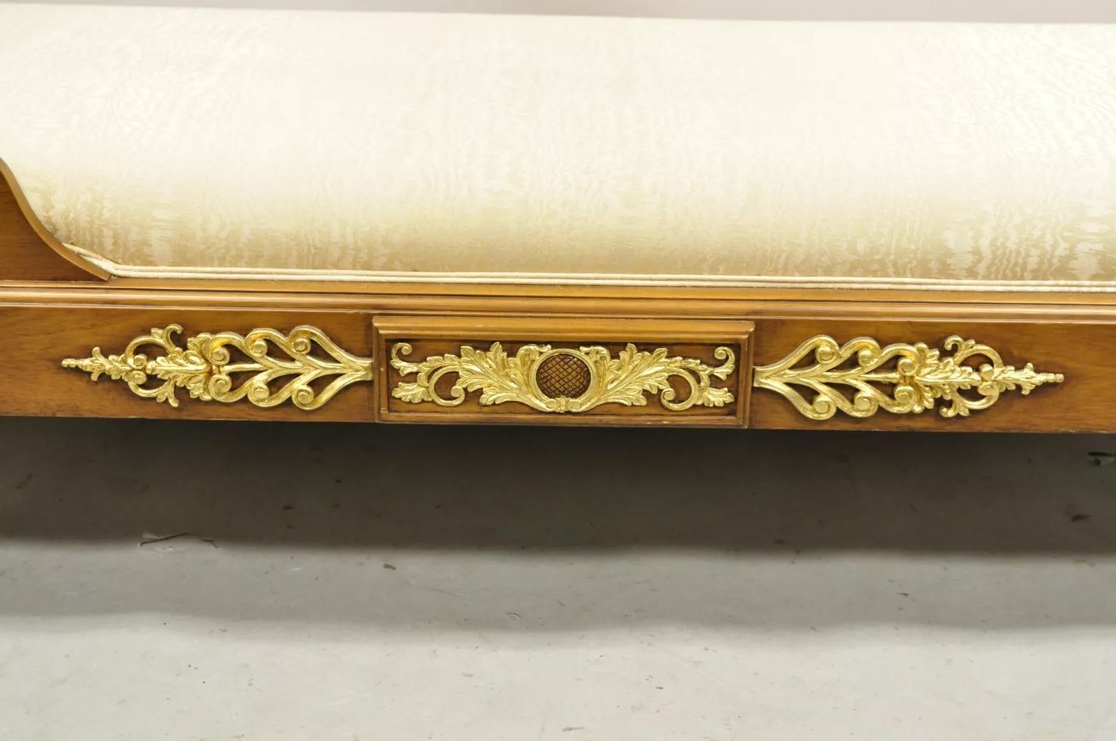 Vintage French Neoclassical Style Swan & Rams Recamier Daybed Chaise Lounge Sofa For Sale 9