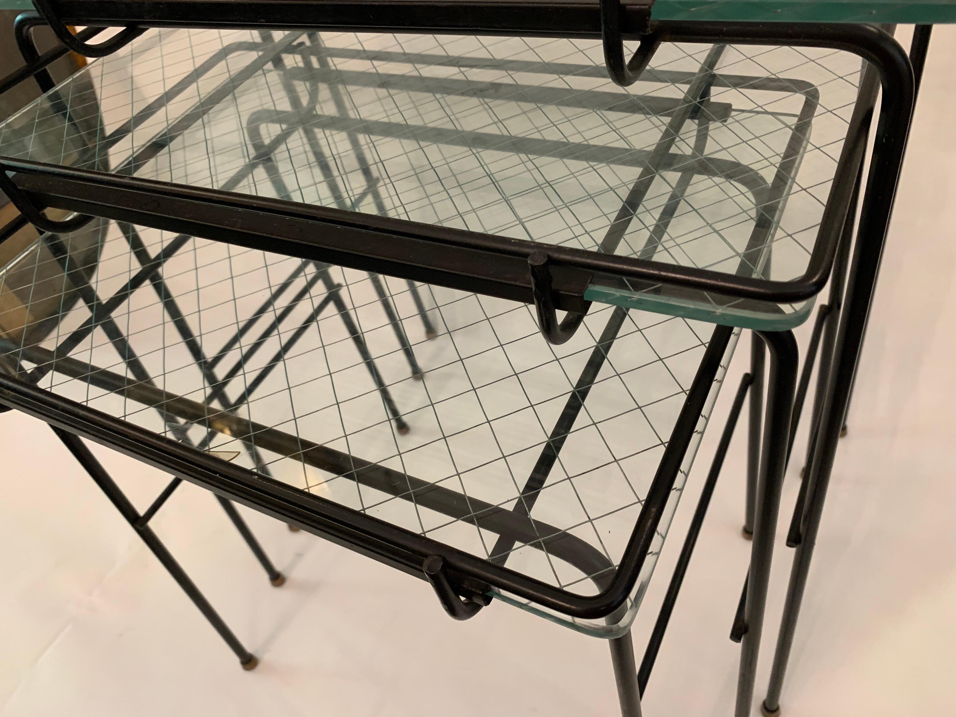 Vintage French Nesting Tables in the Manner of Mathieu Matégot 2