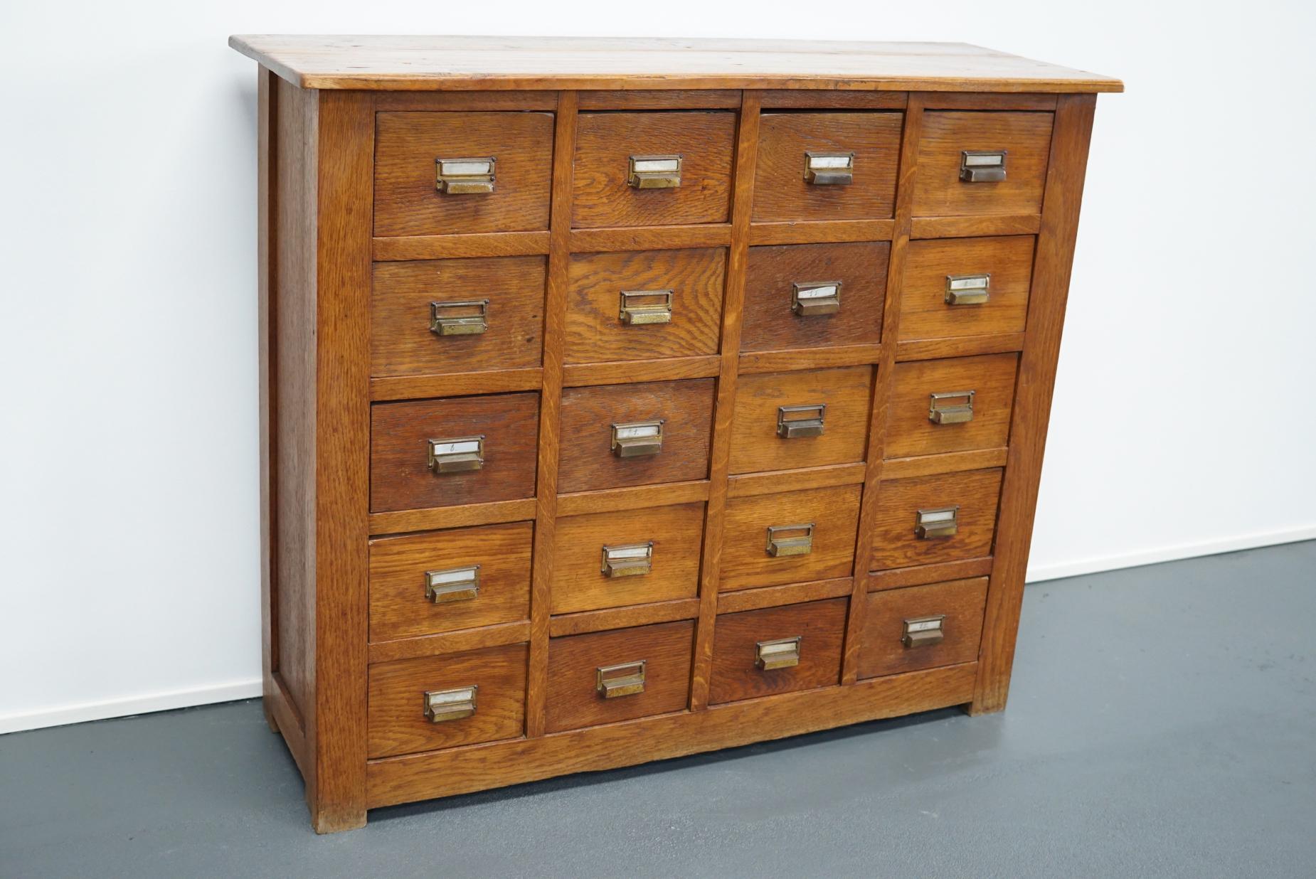 Vintage French Oak Apothecary Cabinet, 1930s 7