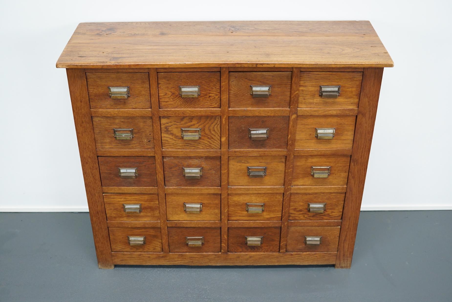 Mid-20th Century Vintage French Oak Apothecary Cabinet, 1930s