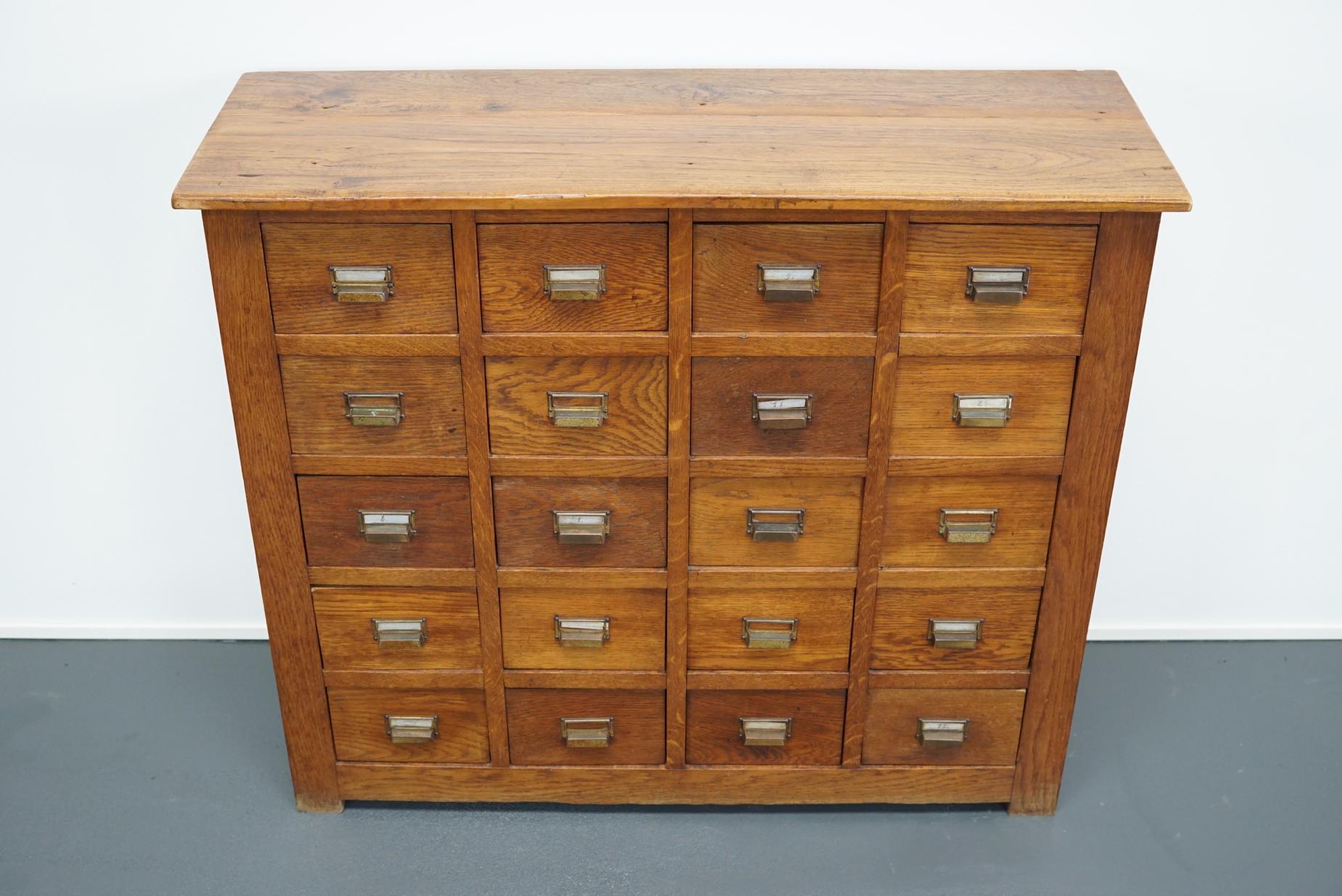 Vintage French Oak Apothecary Cabinet, 1930s 1