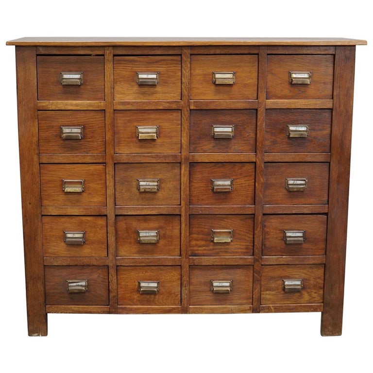 Vintage French Oak Apothecary Cabinet 1930s At 1stdibs